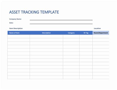 Excel Asset Tracking Template