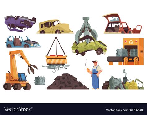 Car dump set Royalty Free Vector Image - VectorStock