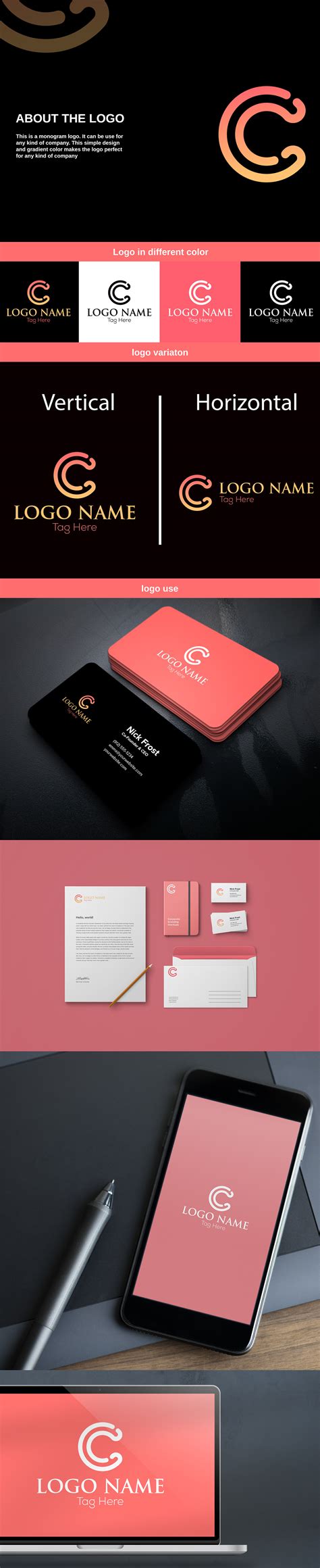 C letter logo design || Logo design on Behance