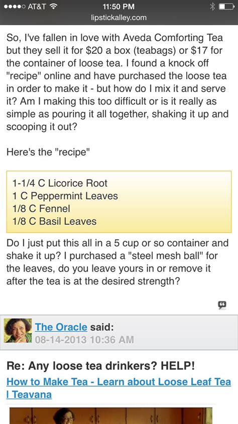 DIY Aveda comforting tea recipe | Tea recipes, Herbalism, Loose tea