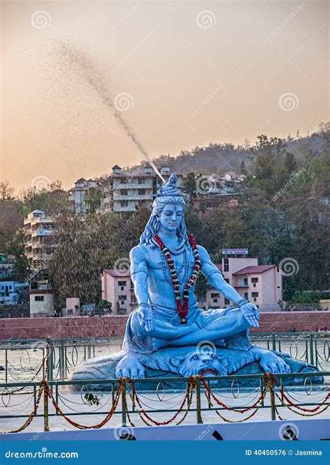 Shiva statue in Rishikesh stock photo. Image of blue - 40450576