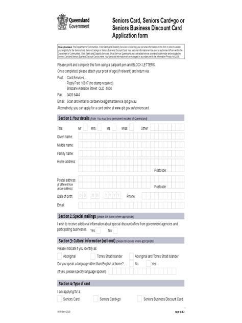 2024 Seniors Card Application Form - Fillable, Printable PDF & Forms | Handypdf