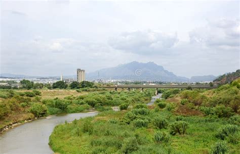 Overview of the Llobregat River Stock Image - Image of landscape ...