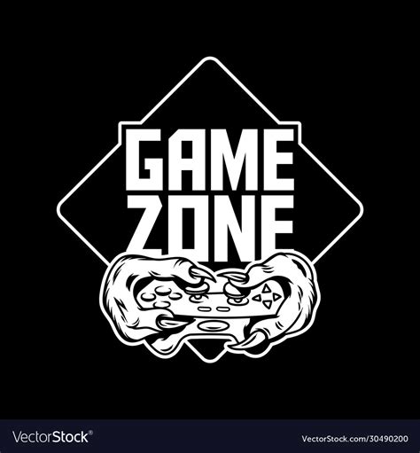 Game zone sign logo design Royalty Free Vector Image