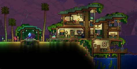 My beach house design for the ocean pylon! : r/Terraria