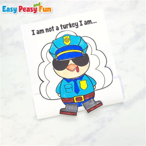 Disguise a Turkey as a Police Officer Printable Template - Easy Peasy ...