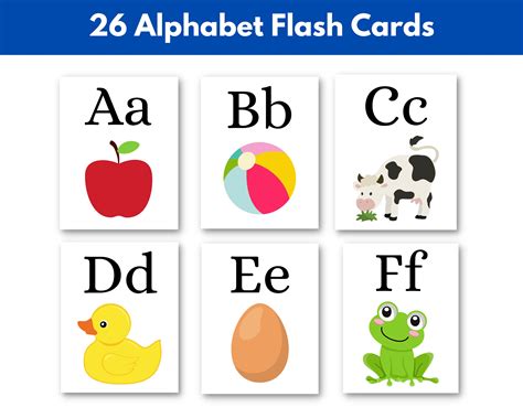 Abc Flash Cards Printable Abc Flashcards Full Color Preschool Activity ...