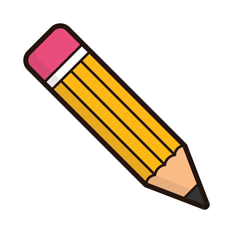 Illustration of Colorful Pencil with Eraser 22448543 PNG