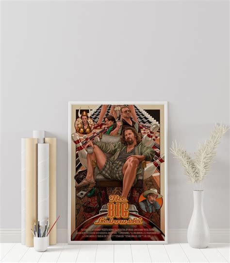 The Big Lebowski Poster Coen Brothers Minimalist Movie Poster Vintage Retro Art Print Custom ...