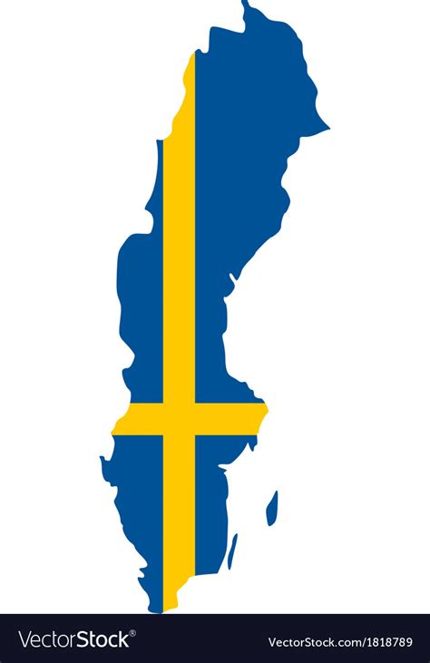 Map and flag of sweden Royalty Free Vector Image