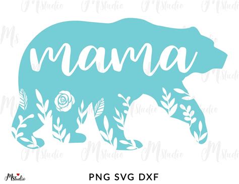 Mama Bear Svg Floral Silhouette By Svgpouch Thehungry - vrogue.co