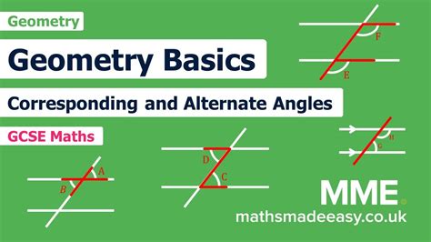 Geometry - Corresponding Angles and Alternate Angles - YouTube