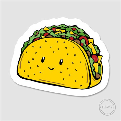 Schattige, kawaii taco sticker- €1,50