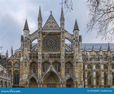 Northern Facade Of The Westminster Abbey, Gothic Church And Site For Royal Coronations In London ...