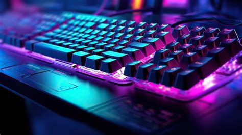 Premium Photo | Illuminated keyboard neon keyboard mechanical gaming keyboard gaming keyboard