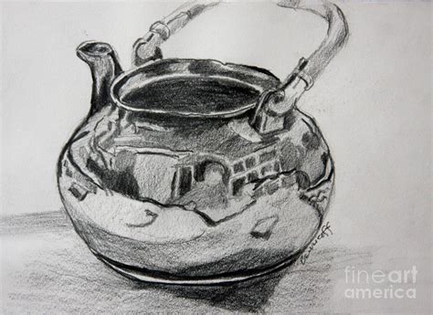 Teapot Reflections Drawing by Jan Bennicoff - Fine Art America