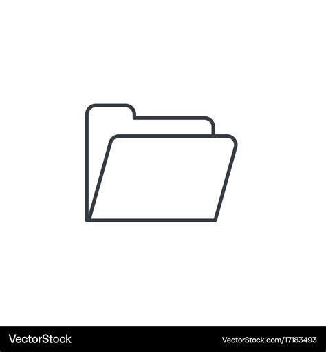 File folder thin line icon linear symbol Vector Image