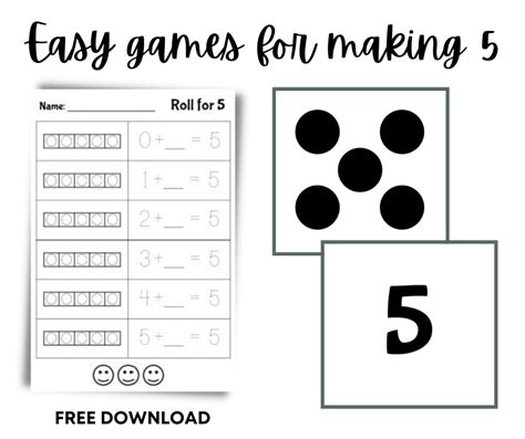 Easy Games for Making 5 - Math Coach's Corner