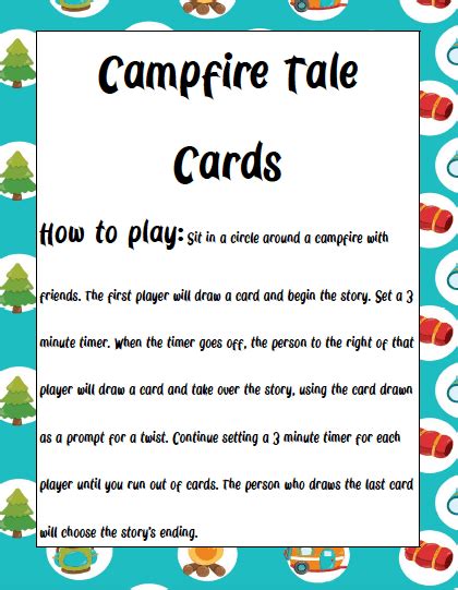 Printable Camping Story Cards for Kids - Views From a Step Stool