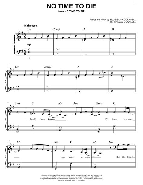 Billie Eilish - No Time To Die sheet music