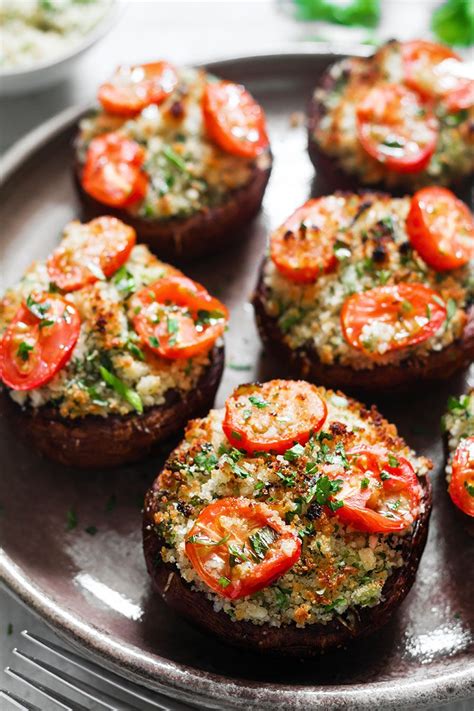 Stuffed Portobello Mushrooms with Garlic Herb Butter | Mushroom recipes ...