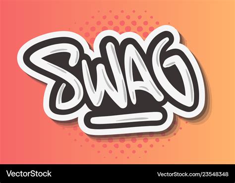 Swag label sign logo hand drawn brush lettering Vector Image