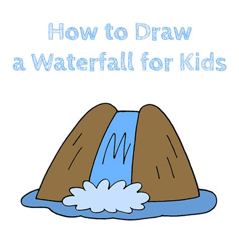 How to Draw a Waterfall for Kids - How to Draw Easy