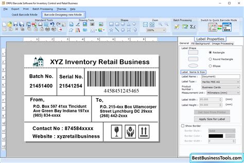 Inventory control barcode software create retail label sticker asset tag price coupons