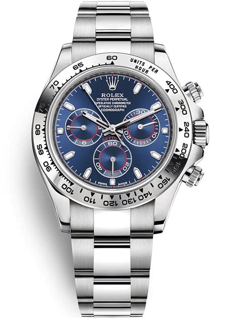 116509 Rolex Cosmograph Daytona White Gold Blue Dial 40 mm Watch