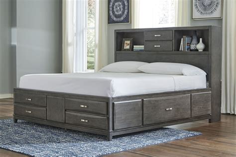 Caitbrook Gray King Storage Panel Bed - 1StopBedrooms.