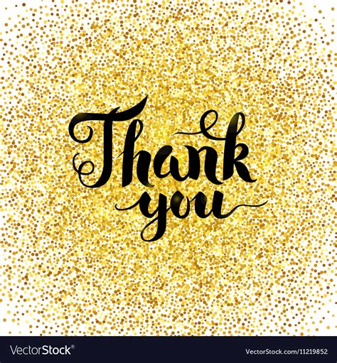 Thank you gold greeting card Royalty Free Vector Image