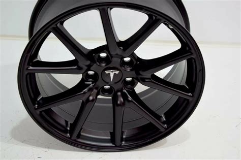 18” GENUINE TESLA MODEL 3 18 INCH OEM WHEELS AERO RIMS FACTORY OEM Black satin – Factory Wheel ...