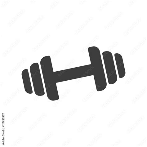 Dumbbell icon. Dumbbell Vector isolated on white background. Flat ...