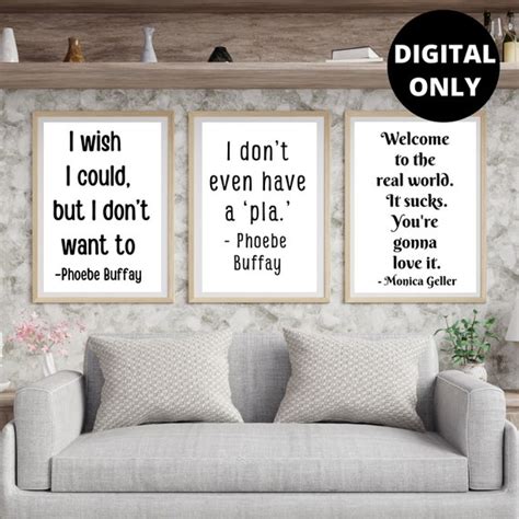 5 Friends Tv Series Quotes PRINTABLE Wall Art DIGITAL - Etsy