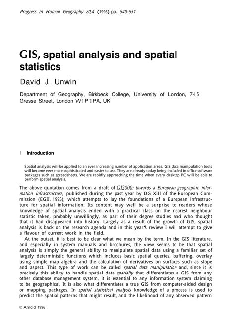 (PDF) GIS, Spatial Analysis and Spatial Statistics