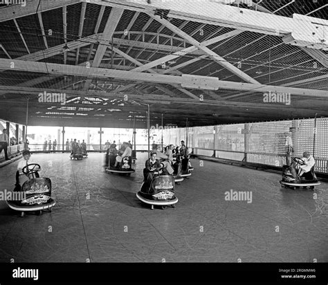 Amusement park rides, bumper cars i.e. Skooter, at Glen Echo Park ca ...