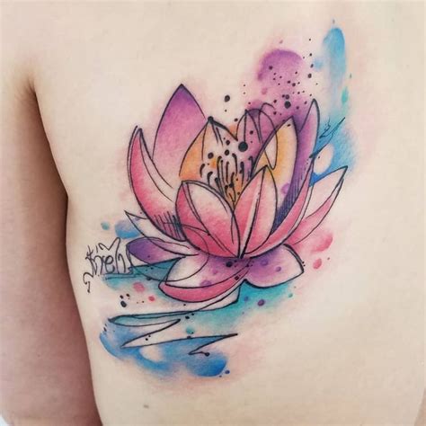 Pin by Rebeca Avilla on Watercolor | Water lily tattoos, Watercolor lotus tattoo, Lily tattoo