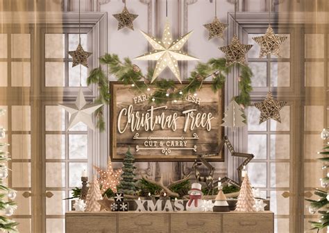 Sims 4 Christmas Wall Art 聖誕壁畫 [FREE] [Ruby Red Sims]