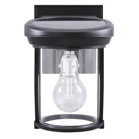 Gama Sonic Solar Coach Light 7.5-in H Black Solar LED Outdoor Wall Light in the Outdoor Wall ...