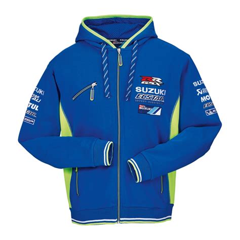 Suzuki Genuine 2017 MotoGP Team Hoodie Zip-Up Front Pocket Branded Logo | eBay