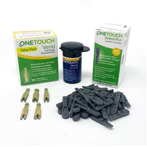 Diabetes Testing Kit: OneTouch Verio Test Strips & Delica Plus Lancets ...