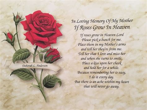 In Memory of Mom Loss of Mother Sympathy Poem Memorial Gift | Etsy