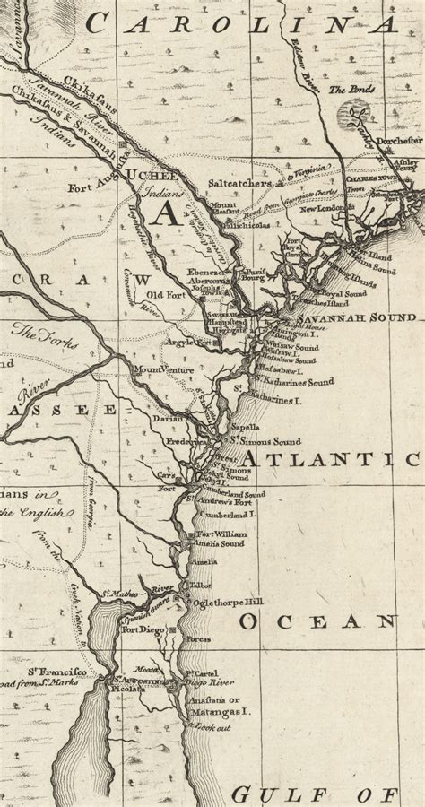 The first large-scale map of the Georgia Colony - Rare & Antique Maps