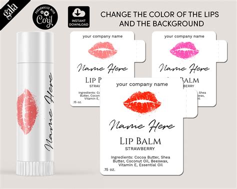 Editable Free Printable Lip Balm Label Template Printable Templates ...