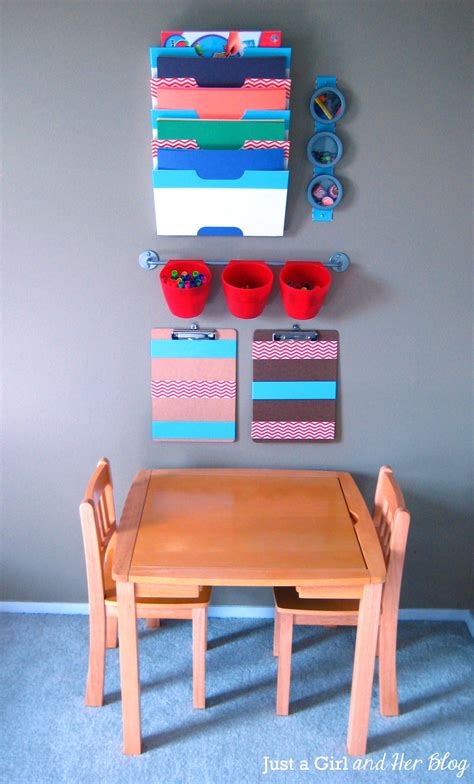 Kids' Craft Corner Reveal | Kids crafts organization, Kids craft tables ...