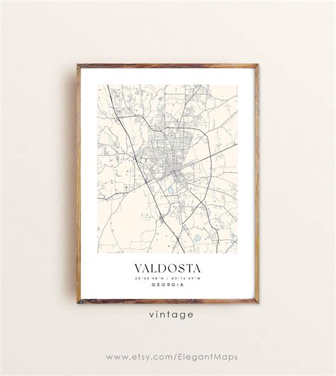 Valdosta Georgia Map Valdosta GA Map Valdosta City Print | Etsy