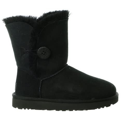 UGG - Ugg Women's Bailey Button II Black High-Top Sheepskin Boot - 10M ...