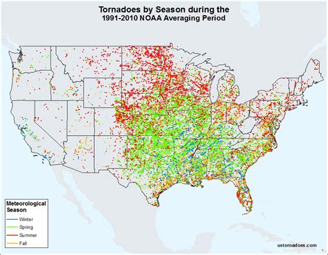 Monthly tornado averages by state and region - ustornadoes.com