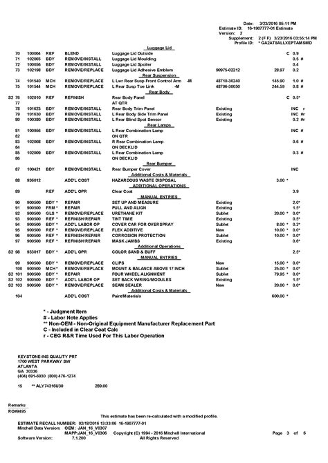 Car Collision Repair Estimate Calculator