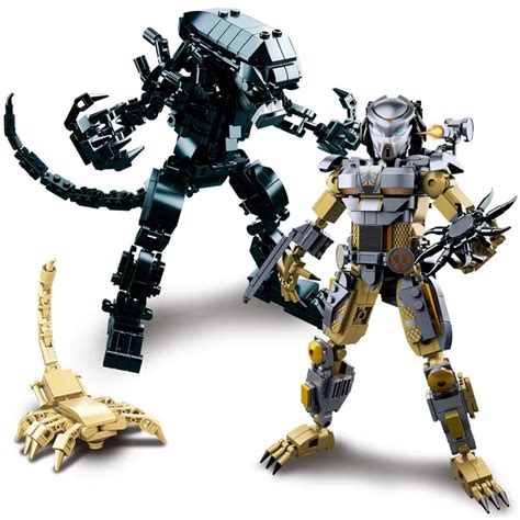 Legoing Predator Series 8 Classic Predator Anniversary Jungle Hunter Model Alien building blocks ...